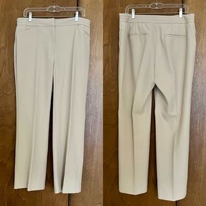 WHBM “The Trouser” High Rise Pant in Cream, 12 Short
